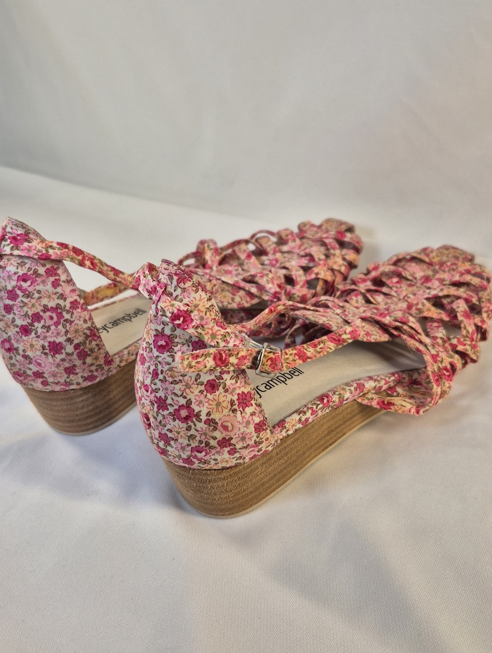 Jeffrey Campbell Women's 10 Kithira Micro Wedge Sandals Pink Sandals Shoes NEW - Picture 10 of 10